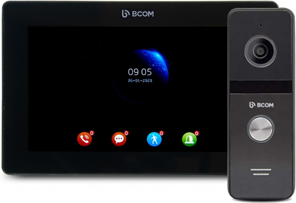 Комплект видеодомофона BCOM BD-770FHD Black Kit 242050