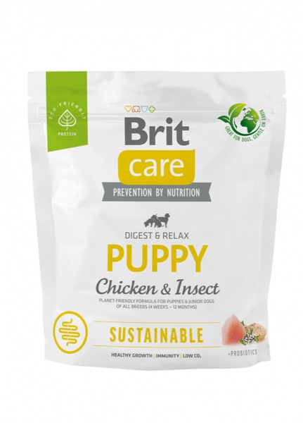 Корм сухий для усіх порід Brit Care Sustainable Puppy з куркою 1 кг