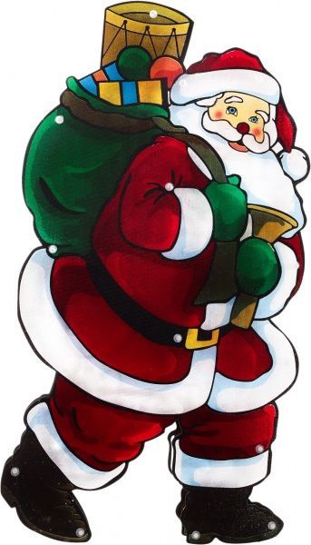 Декорация настенная LED Дед Мороз с мешком 20 ламп 45 см 