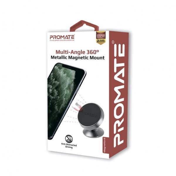 Тримач магнітний Promate Magnetto-2 сріблястий