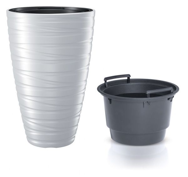 Горщик для квітів Prosperplast Горщик для квітів MAZE 375х579мм круглий з вкладишем, білий круглий білий 
