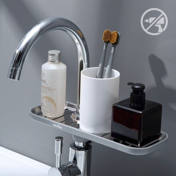 Полка MVM BP-23 серая с фиксатором 