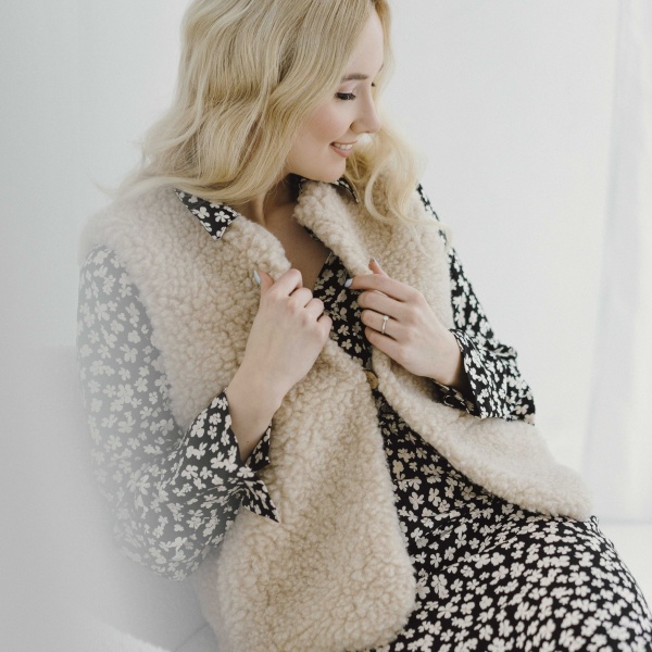 Жилет Flokati Coral р. XS/S бежевый