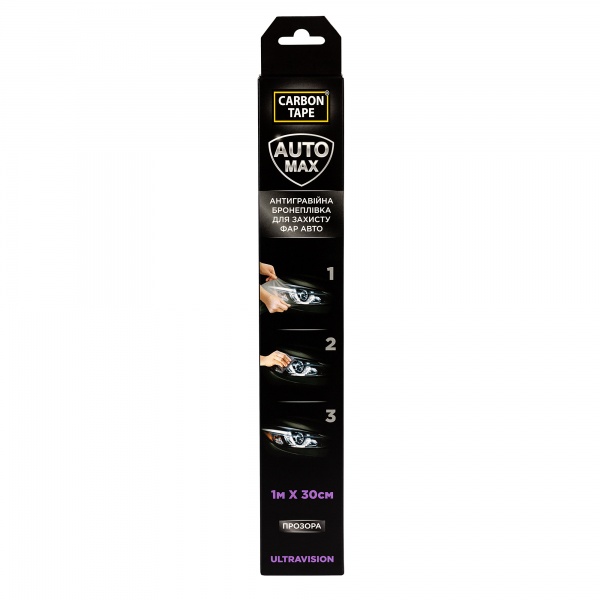 Бронеплівка антигравійна CARBON TAPE AUTO MAX ULTRAVISION 300 мм x 1 м прозора