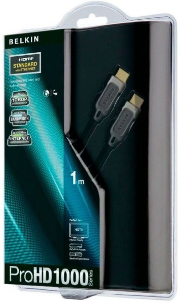 Кабель Belkin HDMI – HDMI 1 м чорний (AV10000QP1M) ProHD 1000 