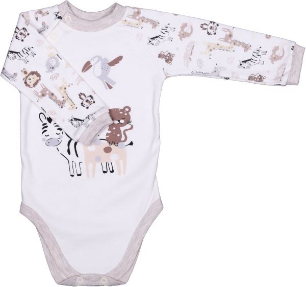 Боди детское унисекс Baby Veres Crazy Zoo цельный р.68 бежево-коричневый 