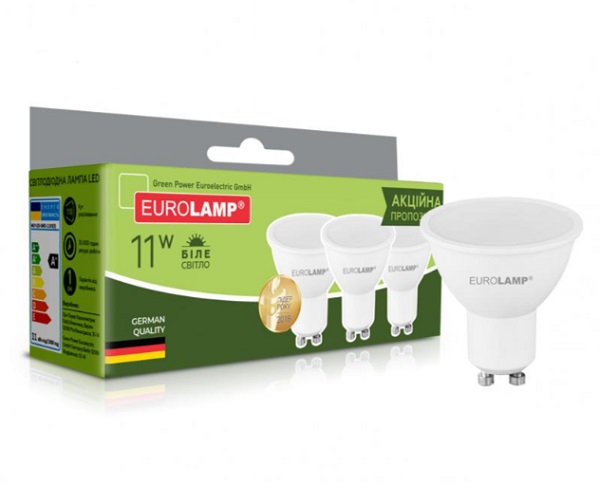 Лампа светодиодная Eurolamp 11 Вт MR16 матовая GU10 175 В 4000 К MLP-LED-SMD-11104(3)