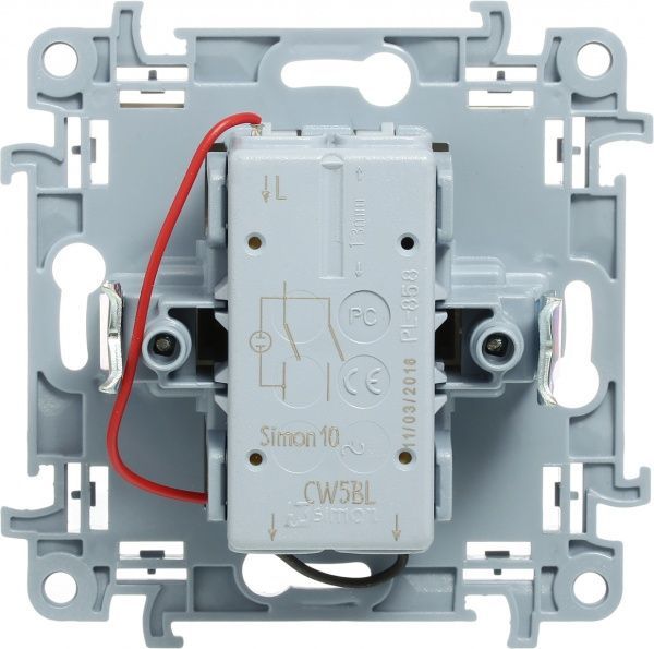 Выключатель двухклавишный Simon 10 с подсветкой 10 А 250В кремовый CW5BL.01/41