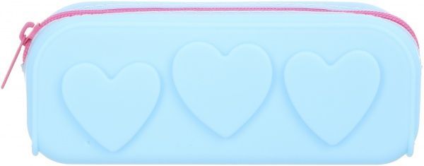 Пенал силиконовый BRPG564 Сердце голубой