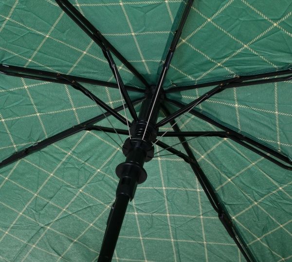 Зонт Узор прямоугольный, складной, автомат зеленый 