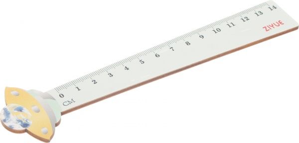 Линейка Космическая тарелка бело-телесного цвета 14 см