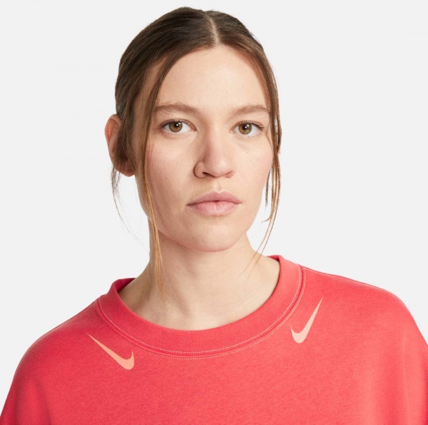 Світшот Nike W NSW SWSH FLC GX CREW OS DD5610-605 р. M кораловий