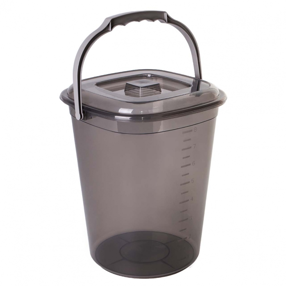 Ведро обычное Алеана Smart 255х240х300 мм 9 л коричневый прозрачный/какао