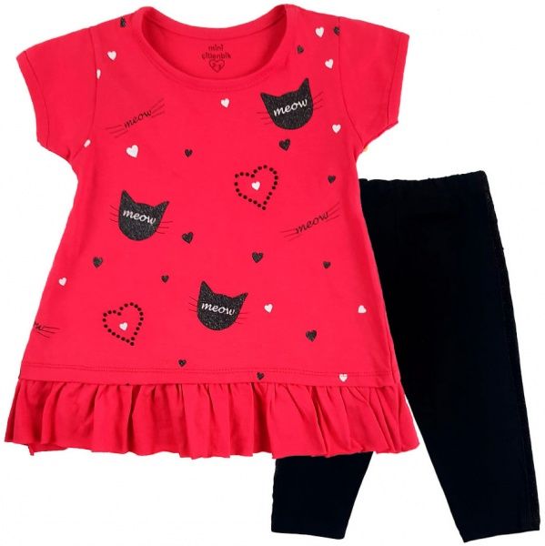 Комплект Mini Citlenbir 9162 Meow р.98 малиновий 