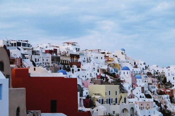 Репродукция Панорама города Санторини 00008 96x48 см 