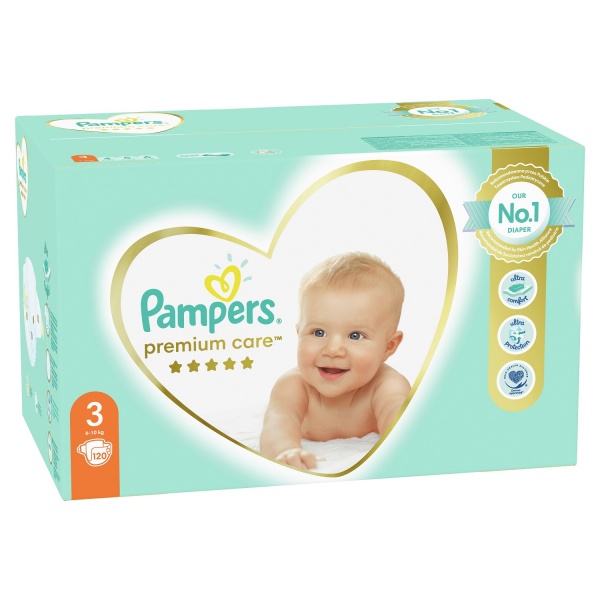 Підгузки Pampers Premium Care Розмір 3 (6-10 кг) 120 шт.