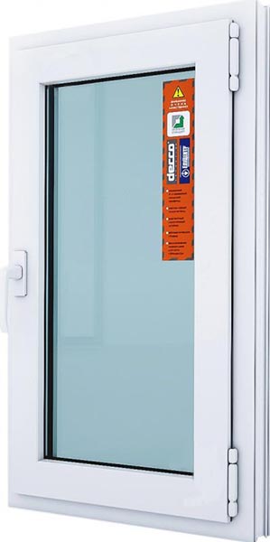 Вікно поворотно-відкидне DECCO 60 500x900 мм праве