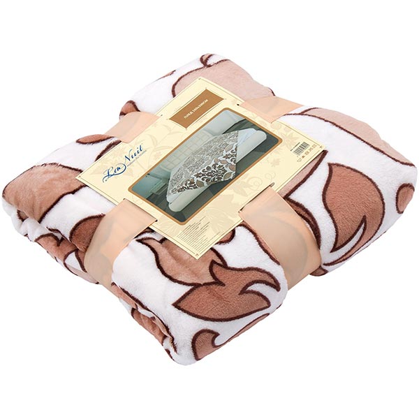 Плед суперсофт La Nuit Вензель коричневый 160x200 см