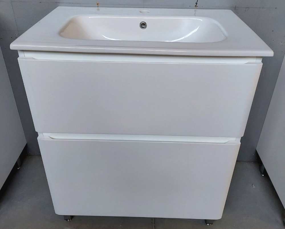 Тумба напольная ЮВЕНТА Ester - 70 белый с умывальником