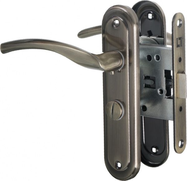 Замок врізний з ручками Blazer санвузловий AB WC 47,5 мм стара бронза