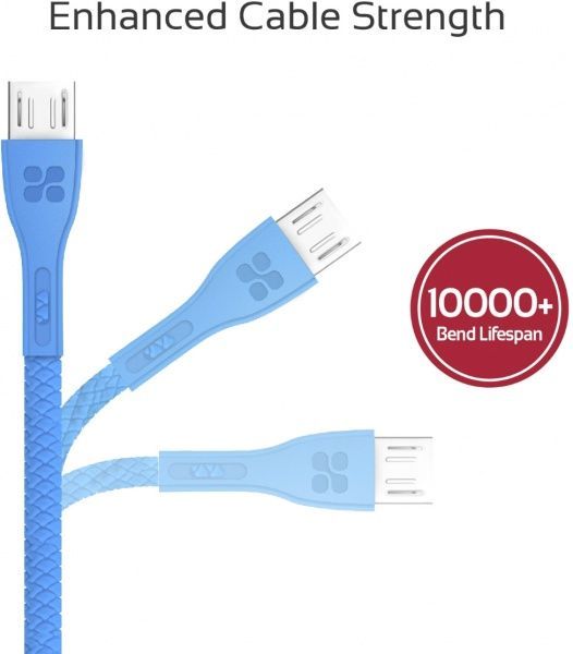 Кабель Promate USB – microUSB 1,2 м синій (powerbeam-m.blue) 