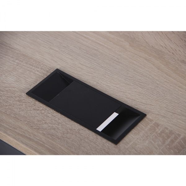 Стол письменный AMF Art Metal Furniture Осло с ящиком и кабель-каналом графит 