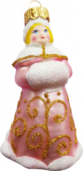 Елочная игрушка Снегурка розовая 10,1 см 1109M