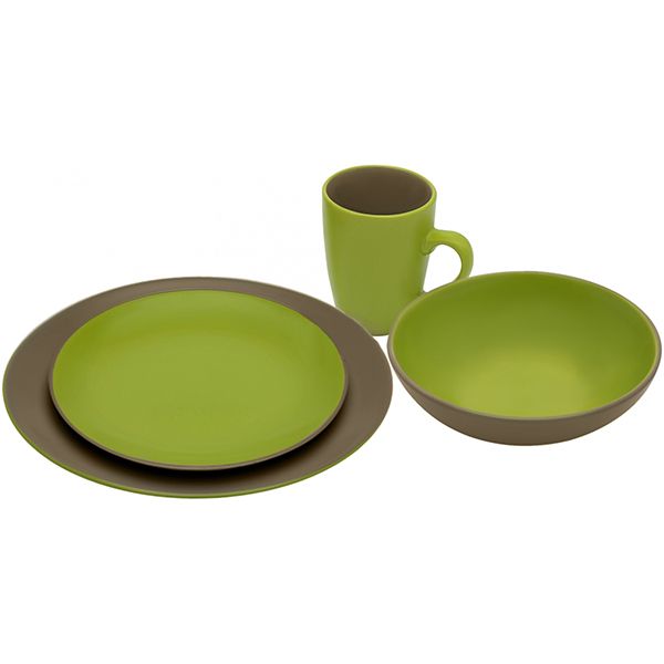 Сервіз столово-чайний Due mocco-green 24 предмети на 6 персон Bella Vita