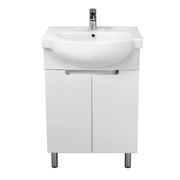 Тумба напольная Мойдодыр Tetris White 65 с умывальником Freja 65 белая