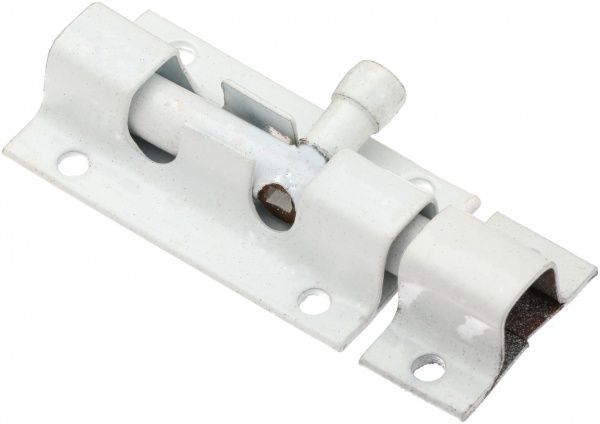 Шпингалет накладной прямоугольный 60 мм белый ЭЭ887 белый 15 мм