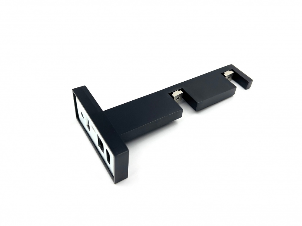 Держатель для карниза Quadrum Square line двойной 14 см черный матовый 1 шт.