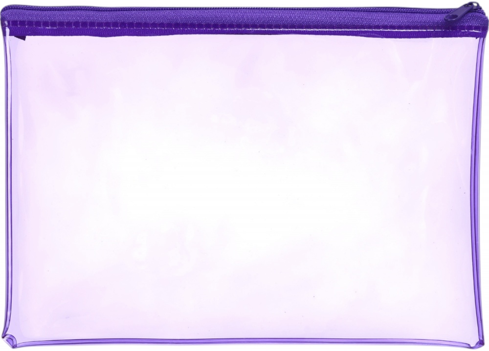 Пенал школьный на замке ПВХ NINGBO JOHNSHEN STATIONERY CO.,LTD прозрачный с сиреневым