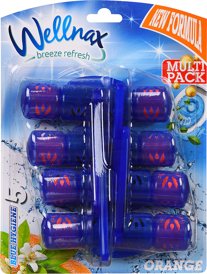 Туалетный блок Wellnax цветная вода Цветущий апельсин 4х50 г BLK-405