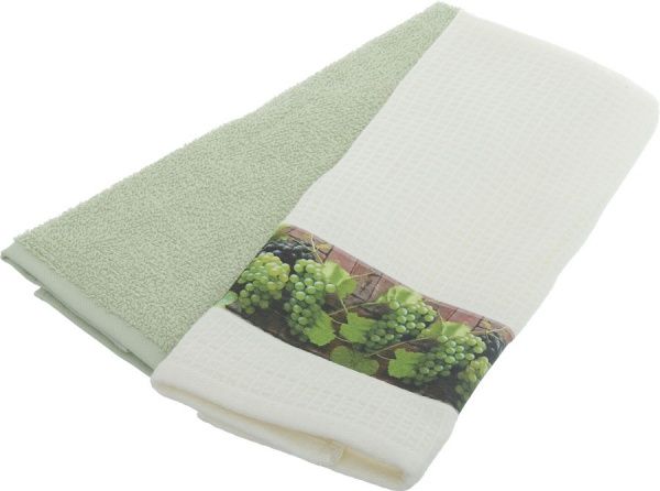 Набор полотенец Grape 3D 40x70 см La Nuit кремово-зеленый 