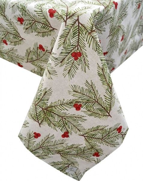 Скатертина Ялинка 136x180 см зелений із білим Прованс 