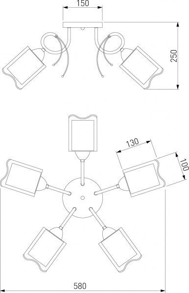 Люстра стельова Strotskis Renee 30122/5 5x60 Вт E27 хром 