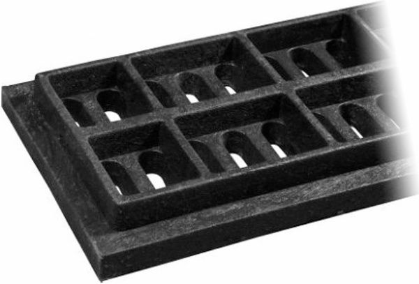 Решітка дощоприймача POLIMERPLAST 1000x310 мм A15 без замка чорний