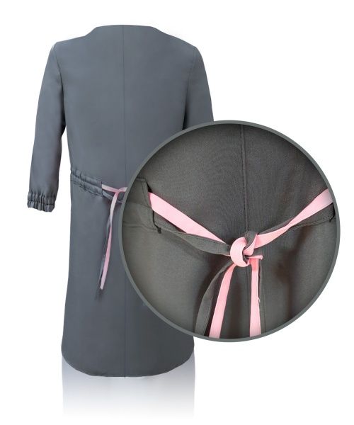 Халат женский Торнадо на молнии р. 52-54 рост 5-6 05006-52-5 серый с красными вставками