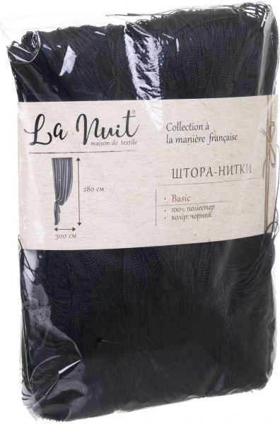 Штора-нити черный 300x280 см La Nuit