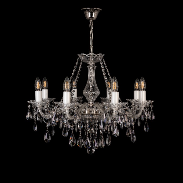 Люстра подвесная ArtGlass 8x40 Вт E14 латунь/хрусталь E 0102/08/30 CL 