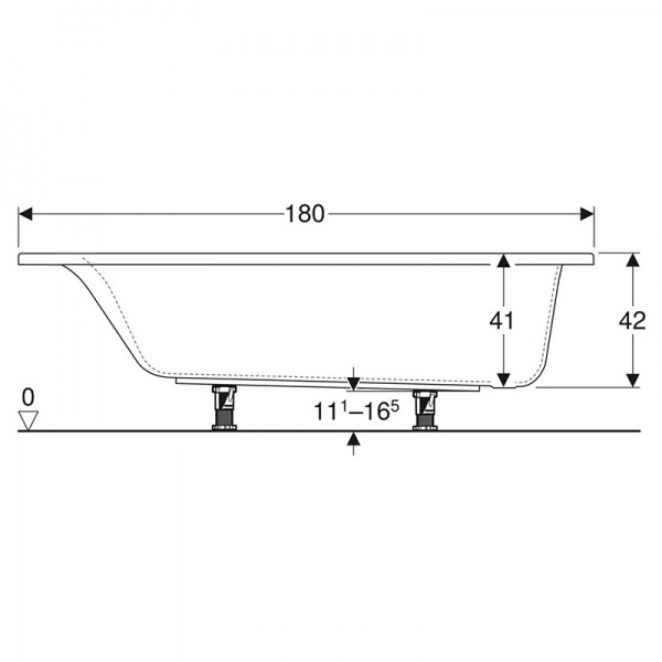 Ванна акрилова Geberit Selnova Square 554.386.01.1 180х80 см 