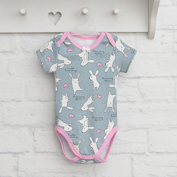 Боди детское для девочки Blanka Зайчик р.92 серый 110137 