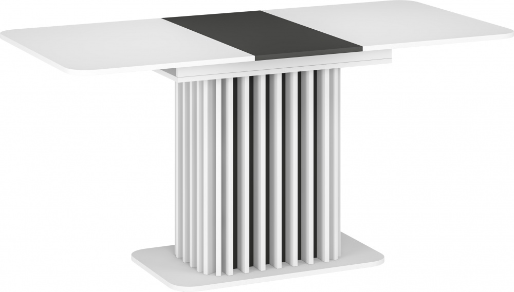Стол обеденный Грейд Джексон 1200(1580)x768x768мм графит/белый матовый/белый