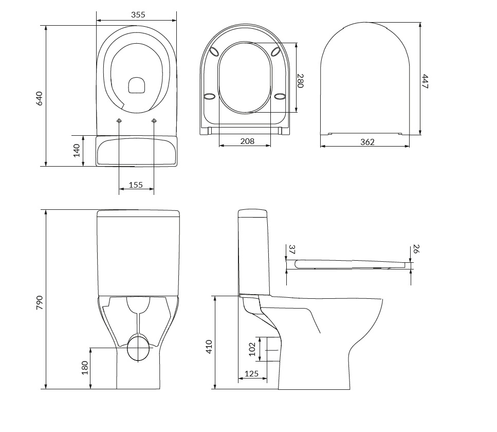 Унитаз-компакт Cersanit COLOUR PRO OVAL VORTEX 010 878 K103-051