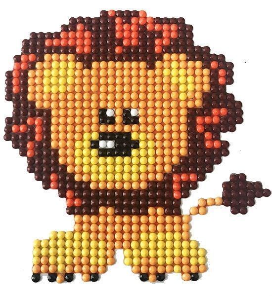 Набор для творчества со стразами (наклейка) Львенок 12x12 см Діамантові ручки 