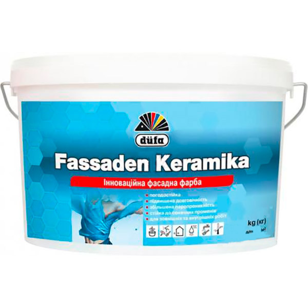Фарба акрилова Dufa Fassaden Keramika мат білий 14кг