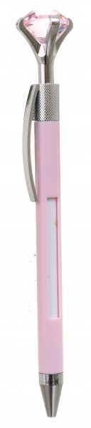 Ручка кулькова Діамант рожева 