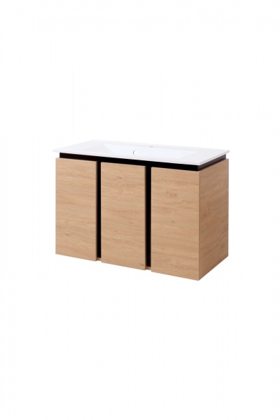 Тумба підвісна Сансервіс Black wood 100 з умивальником Еліт 100