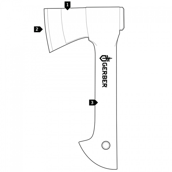 Топор Gerber Gear туристическая 9 BLACK HATCHET, 23см