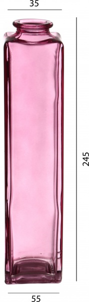 Ваза стеклянная Trend Glass 24,5 см розовый 